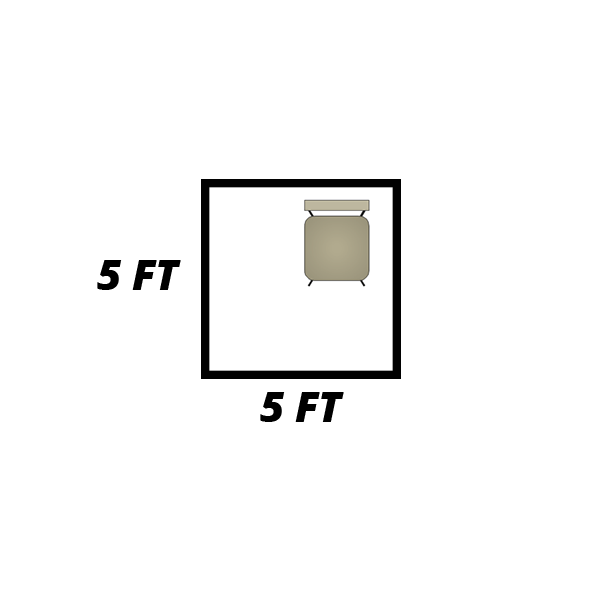 5 ft X 5 ft Storage Unit diagram